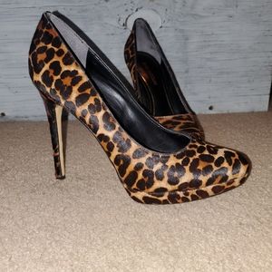 Enzo Angiolini Easamendra Leopard Calf Hair Pump, 10, Golden Tan multi